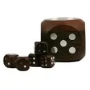 Dice Box With 5 Dice - Silver